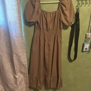 Brand new never worn brown dress beautiful
